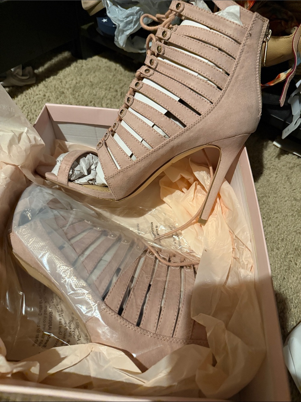 Women's Blush Strappy High Heel Sandals